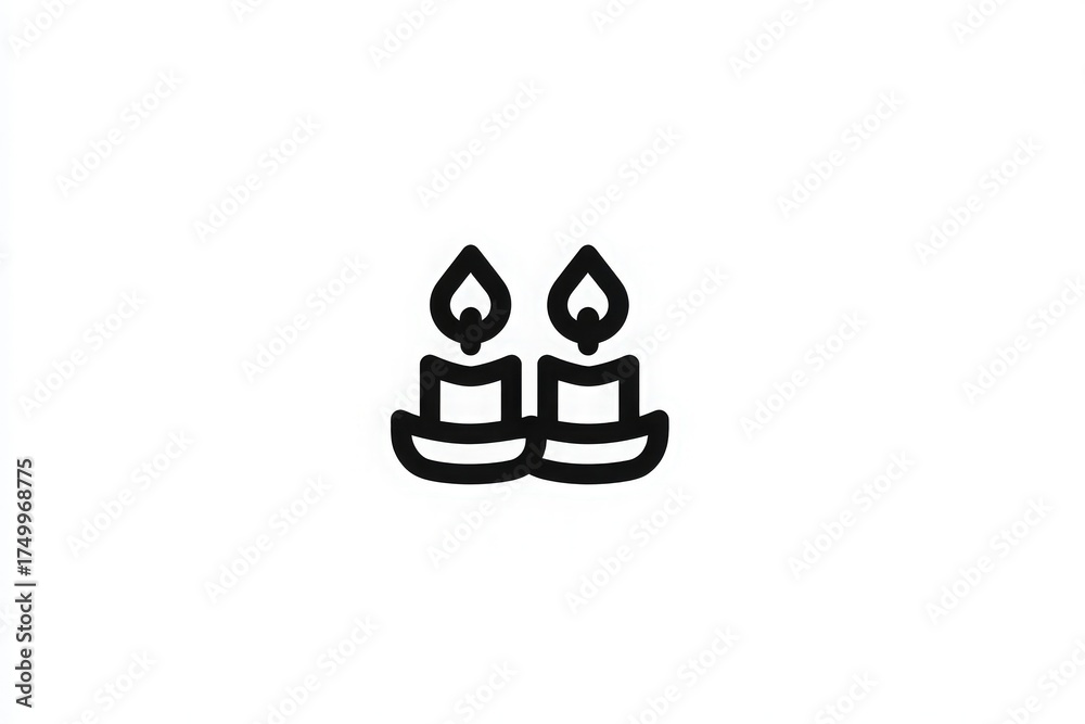 Two candles stand side by side, featuring simple, clean lines. Their flames flicker gently, creating a serene atmosphere perfect for relaxation or meditation.