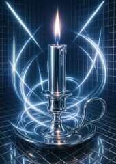 Wall Mural - Futuristic candlelight digital art