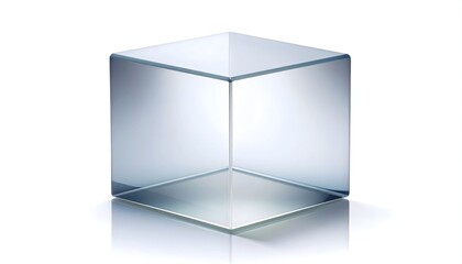 Transparent glass cube on white background high resolution photo