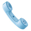 © simohamed - 3d icon symbol isolated vector concept. Handset. Blue handset from telephone.Communication. Realistic render element design element. Cartoon minimal style.