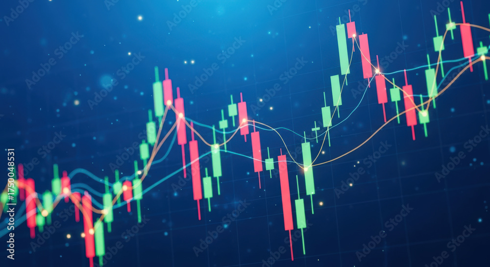 Analyzing Financial Markets A Detailed Candlestick Chart Depicting ...