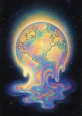 Canvas Print - Vibrant melting earth artwork