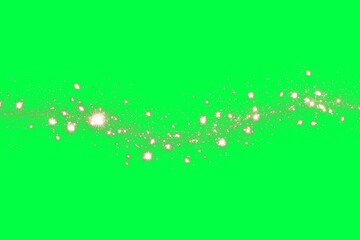 Canvas Print - Sparkling stars on green background