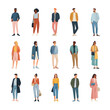 © Best Images - Collection of diverse people in modern casual fashion outfits.