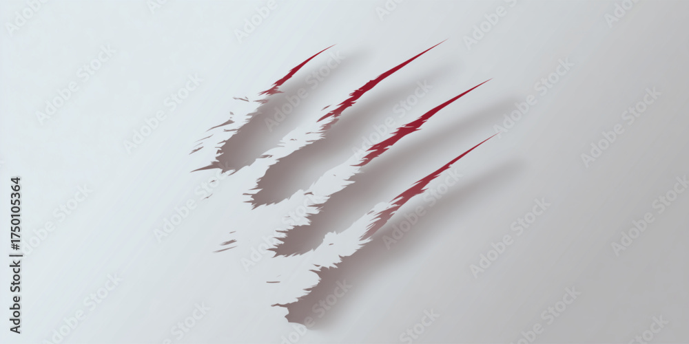 Bloody monster claw marks tearing through a surface. Stock Vector ...