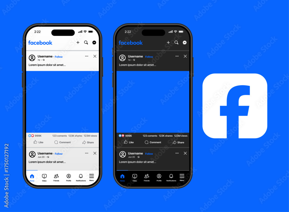 Ios Facebook Ui Facebook UI mockup pack on iPhone 17 Pro Max showing home feed, stories ...
