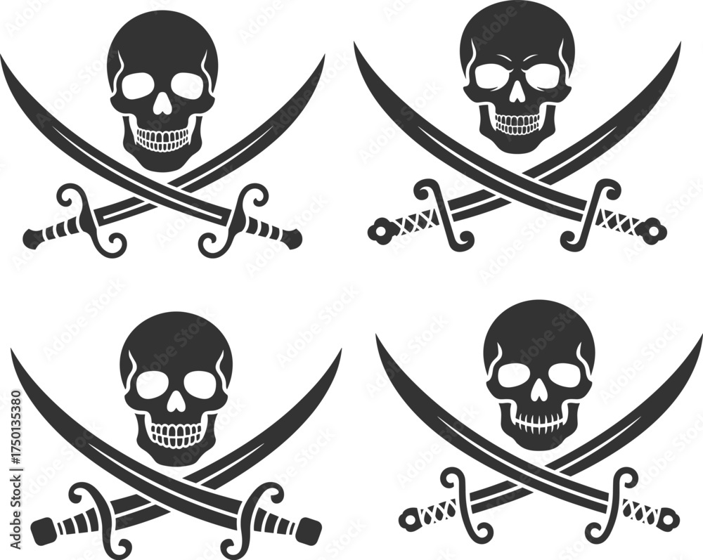 Pirate Flag Ship SVG PNG DXF Layered by Color cut file vector graphic ...