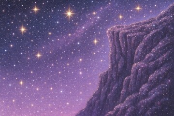 Wall Mural - Celestial landscape with sparkling stars.