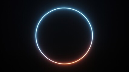 Wall Mural - Glowing circle on dark background.