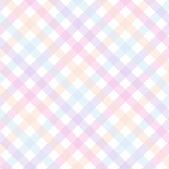 Wall Mural - Multicolor pastel gingham seamless pattern.Checkered tartan plaid repeat pattern.Geometric vector background wallpaper for fabric and prints.
