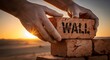 © Setia - Hands Building Wall with Desert Sunset.
