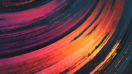 Wall Mural - Abstract grainy background with glowing colorful twisted lines and retro film effect. Stock Illustration