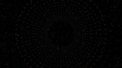 Wall Mural - A mesmerizing tunnel of glowing  yellow dots creates a captivating visual effect, drawing the viewer into a realm of digital wonder and futuristic design, abstract art