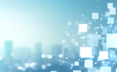 Wall Mural - Abstract Digital Cityscape with Squares