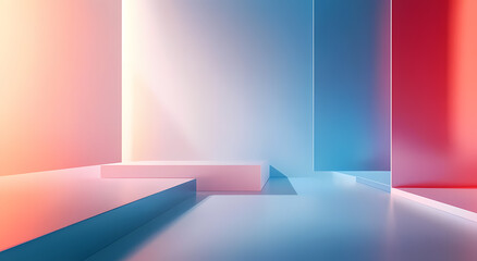 Wall Mural - Abstract Colorful Geometric Minimalist Scene