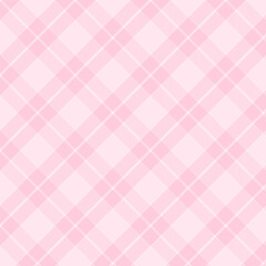 Wall Mural - Plaid pattern with twill weave in pastel pink.Tartan check seamless pattern.Vector illustration geometric background for fabric and prints.