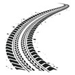 © MDAhad - Multiple black tire tracks with dirt splatters curving on a white background tire tread tire imprint