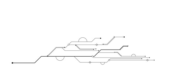 Wall Mural - Abstract digital technology futuristic internet network speed connection white and black background. Technology background with crossed lines and dots.
