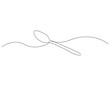 © TyLa_art - Spoon continuous line art. Spoon cutlery one line drawing. Restaurant equipment concept vector illustration