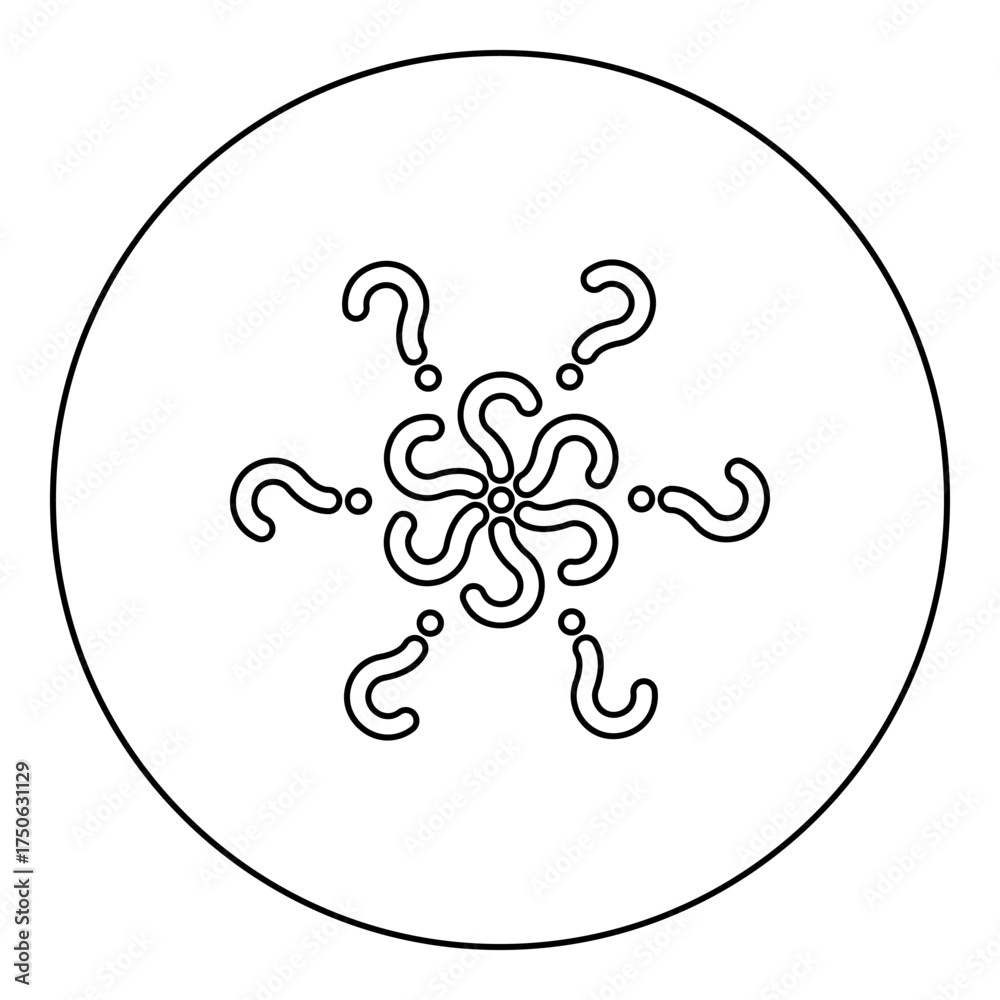 Signs of questions Sign question icon in circle round black color ...