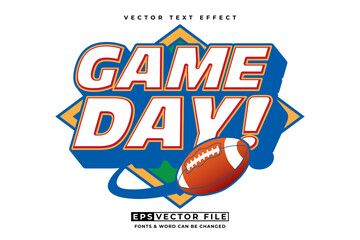 Wall Mural - American Football typography editable text effect 3d style. Game Day text effect sport vector template