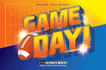 Wall Mural - American Football typography editable text effect 3d style. Game Day text effect sport vector template 