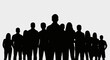 © holik - Diverse group of business people standing together in silhouette.