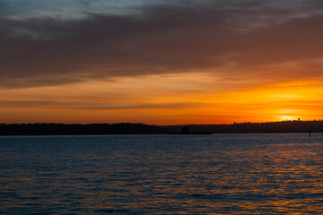 Wall Mural - Peaceful sunrise view at Sydney Harbour, Australia.