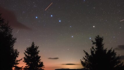 Wall Mural - Milky Way stars on a dark countryside skies. Time-lapse video.	
