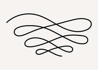 Wall Mural - Elegant black decorative flourish design, hand drawn vector
