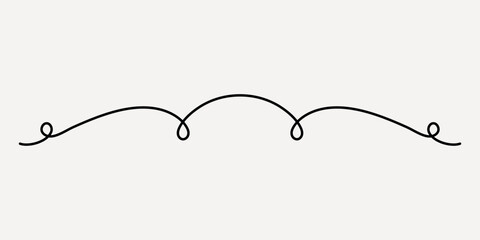 Wall Mural - Elegant black decorative flourish design, hand drawn vector