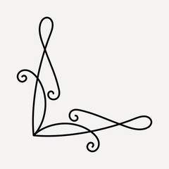 Wall Mural - Elegant black decorative flourish design, hand drawn vector