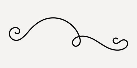 Wall Mural - Elegant black decorative flourish design, hand drawn vector