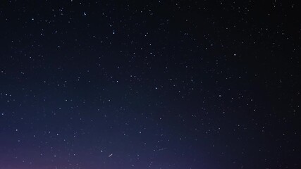 Wall Mural - Milky Way stars and Big dipper constellation on a dark countryside skies. Time-lapse video.