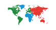 © Kejora - Vector world map with continents highlighted in different colors perfect for infographics
