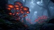 © Marina - A forest with a large group of orange mushrooms