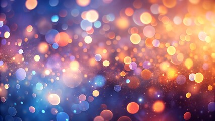 A mesmerizing display of bokeh lights in blue and orange hues creates magic
