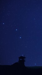 Wall Mural - Milky Way stars and Big dipper constellation on a dark countryside skies. Time-lapse video.