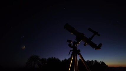 Wall Mural - Astronomical telescope for observing stars, planets, Moon and other celestial objects.