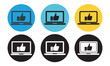 © Jahida - Laptop Computer Thumbs Up Like Icon Set, vector illustration