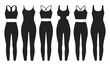 © Jahida - Women's Yoga and Gym Activewear Silhouette Icon Set, vector illustration