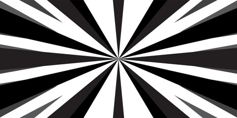 Wall Mural - Black and white radial lines background in a comic book. Manga speed frame. Vector illustration.