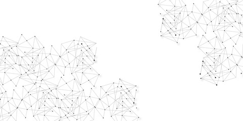 Wall Mural - A beautiful Chaotic abstract line seamless pattern .Technology black illustration . Connected lines with dots .graphic background dots with connections for your design, illustration