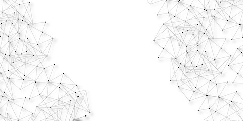 Wall Mural - A beautiful Chaotic abstract line seamless pattern .Technology black illustration . Connected lines with dots .graphic background dots with connections for your design, illustration