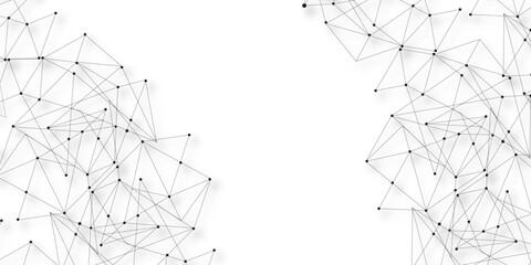 Wall Mural - A beautiful Chaotic abstract line seamless pattern .Technology black illustration . Connected lines with dots .graphic background dots with connections for your design, illustration