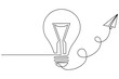© Most - Light bulb, continuous one-line drawing, minimalist outline illustration
