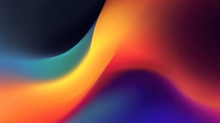 Wall Mural - Abstract vibrant wave pattern with rich colors creating a smooth fluid motion background suitable for modern design projects and creative artworks