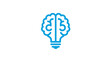 © dita - Blue line art icon of a brain inside a lightbulb, symbolizing creativity, innovation, intelligence, and bright ideas. Thinking concept.