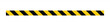 © ROYBHE - Warning tape with yellow and black diagonal stripes. Warn stop seamless line. Yellow and black caution tape border. Long danger ribbon Vector illustration on white background
