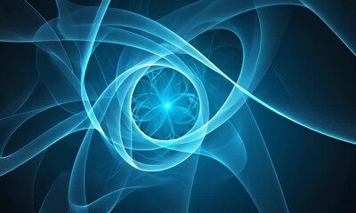 Wall Mural - Abstract Blue Swirling Energy Vortex with Glowing Center bright